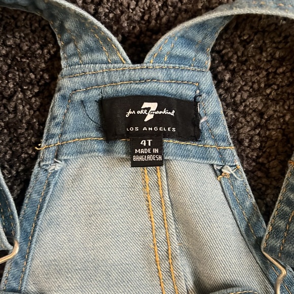 Soft Blue Denim Shorts Overalls Kids Toddler 4T - Picture 7 of 7